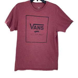 VANS CLASSIC DARK RED T SHIRT WITH FRONT LOGO